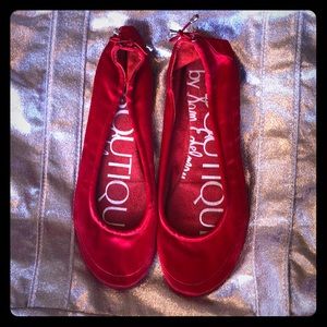 Sam Edelman red satin ballet flats